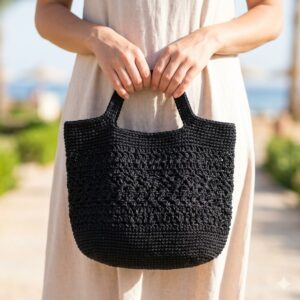 Bolsa em Crochê Salinas Preto