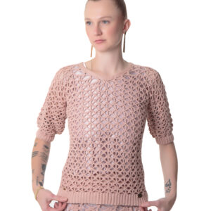 Blusa Crochê Shirley Rosê