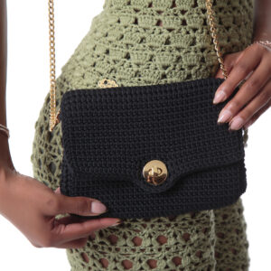Bolsa em Crochê Lis Preto