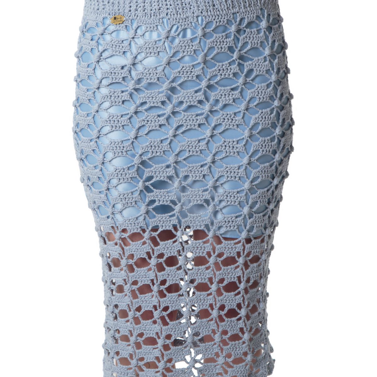 saia midi azul bebê frente